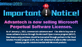 Advantech is now selling Microsoft Perpetual software license.